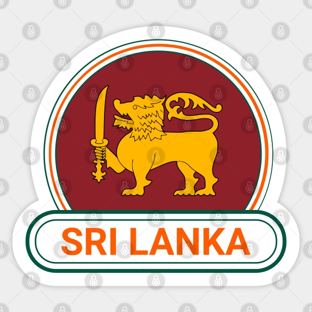 Sri Lanka Country Badge - Sri Lanka Flag Sticker by Yesteeyear